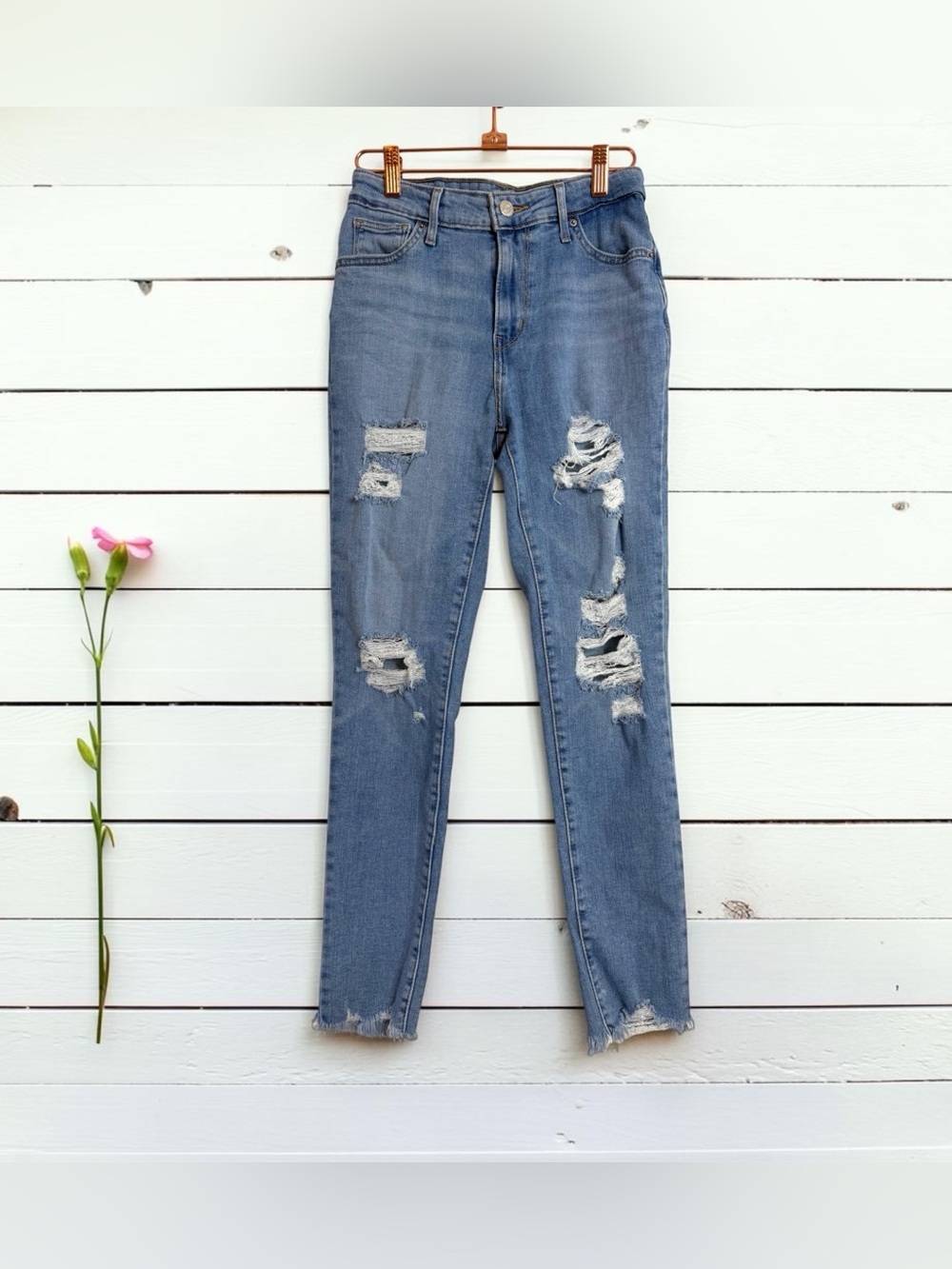 Levi's 721 High Rise Ankle Skinny Women's Jeans Medium Wash Stretch Denim 26